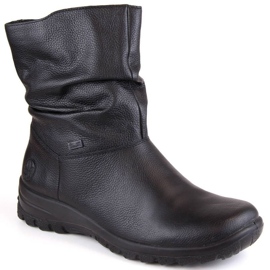 Bottes en cuir imperméables isolées avec de la laine Rieker Tex W RKR617 le noir