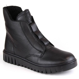 Bottes en cuir isolées confortables Rieker W RKR619 noir le noir