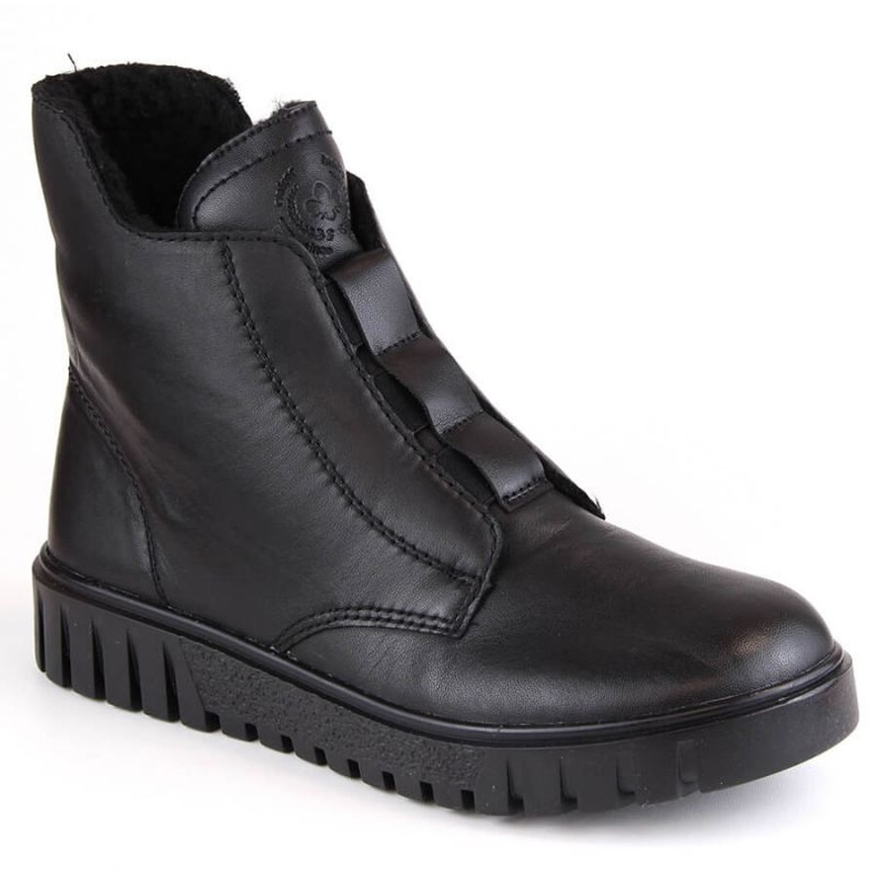 Bottes en cuir isolées confortables Rieker W RKR619 noir le noir