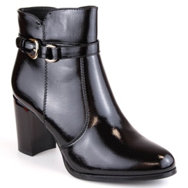 Bottines laquées et isolées de Sergio Leone W SK421, noir le noir