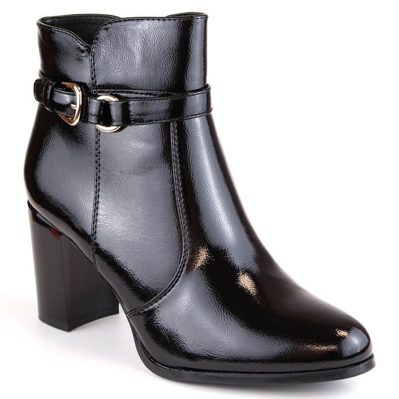 Bottines laquées et isolées de Sergio Leone W SK421, noir le noir