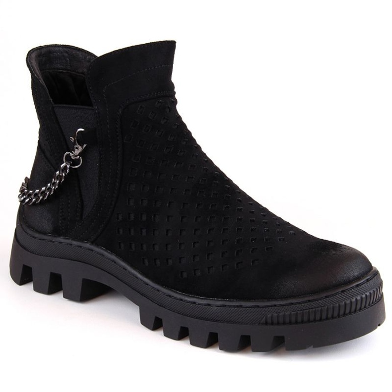 Bottines en daim Potocki W WOL179A, noir le noir