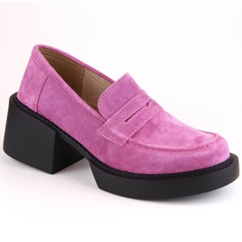 Mocassins à talons en cuir suédé Filippo W PAW403C fuchsia rose