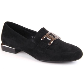 Sergio Leone W SK422B chaussures en daim avec chaîne, noir le noir
