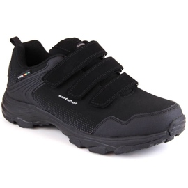 American Club Jr AM931 chaussures de sport softshell velcro, noir