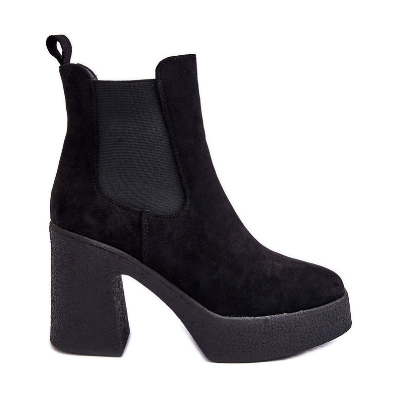 PS1 Bottines En Daim Sur Un Talon Haut Massif Noir Sunilda le noir