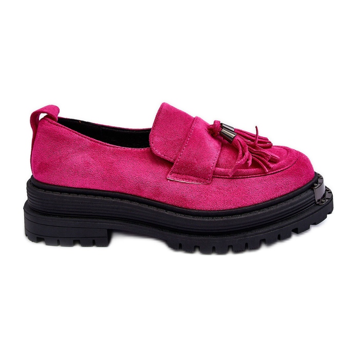 PS1 Chaussures en Daim Mocassins Femme Fuchsia Ramvli rose