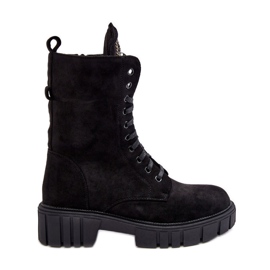 Bottines de travail en daim avec décoration de bijoux, Black Marx noir