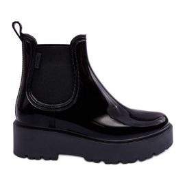 Bottes en caoutchouc laquées sur la plateforme Big Star MM274395 Noir