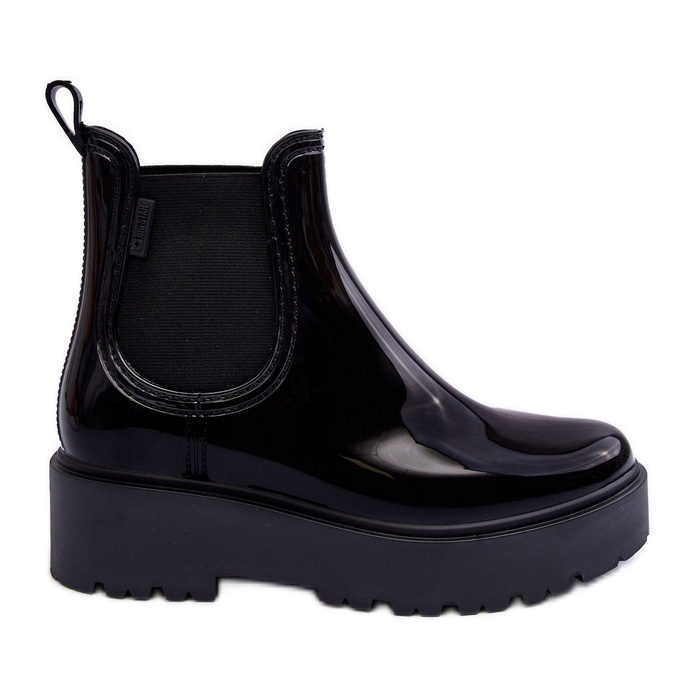 Bottes en caoutchouc laquées sur la plateforme Big Star MM274395 Noir le noir