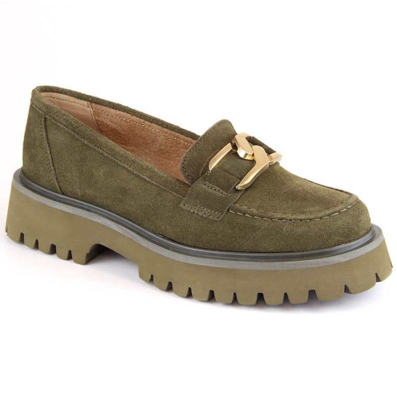 Filippo W PAW459B chaussures plateforme en cuir et daim, vert