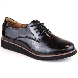 Filippo W PAW461 chaussures en cuir verni noir le noir