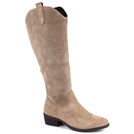 Jezzi W JEZ409B bottes en daim isolées, beige