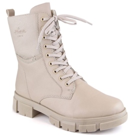 Bottes en cuir isolées confortables Rieker W RKR613, beige Bottes en cuir isolées confortables Rieker W RKR613, beige