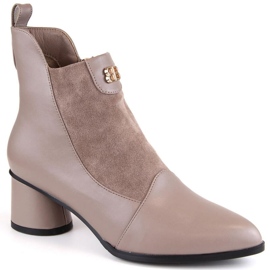 D&amp;A S.Barski Premium Collection bottines à talons hauts W OLI232B, beige