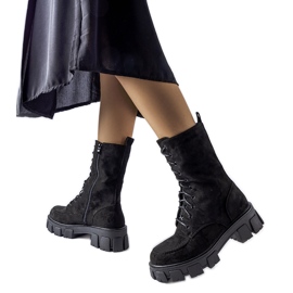 Travailleurs en éco-daim noir avec bande de roulement Ines