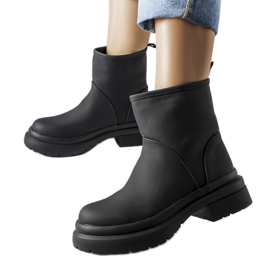 Bottines Clotilde isolées en caoutchouc noir le noir