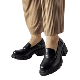 Mocassins classiques noirs avec bloc Dina