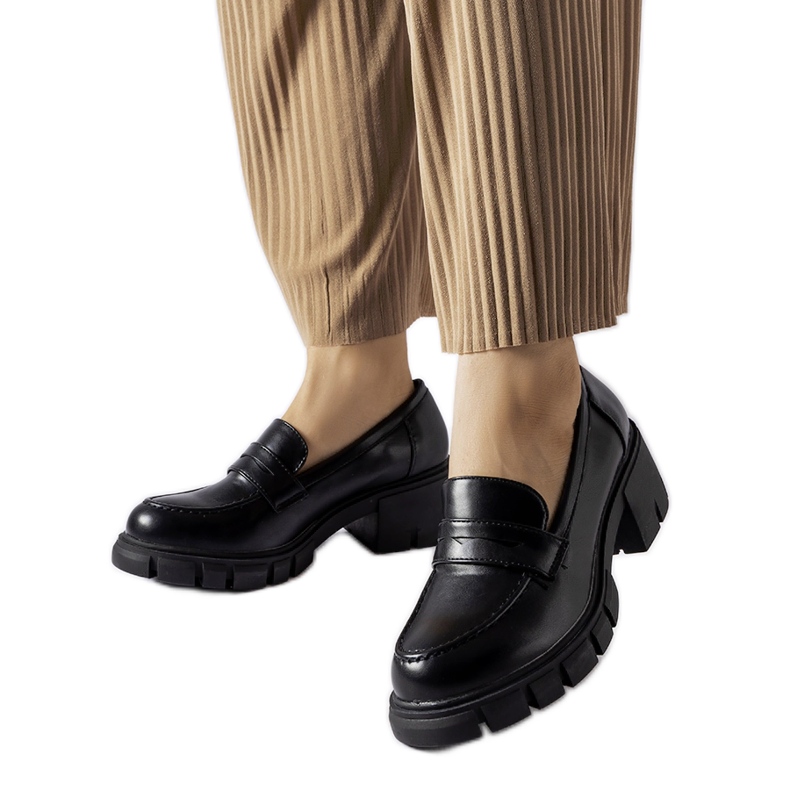 Mocassins classiques noirs avec bloc Dina le noir