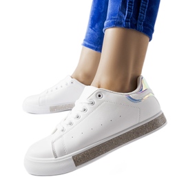 Baskets classiques blanches avec strass Dina