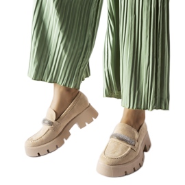 Mocassins beiges à semelle massive Macario