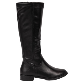 Bottines isolées à talons plats pour femme Jezzi SA62-69 noires le noir