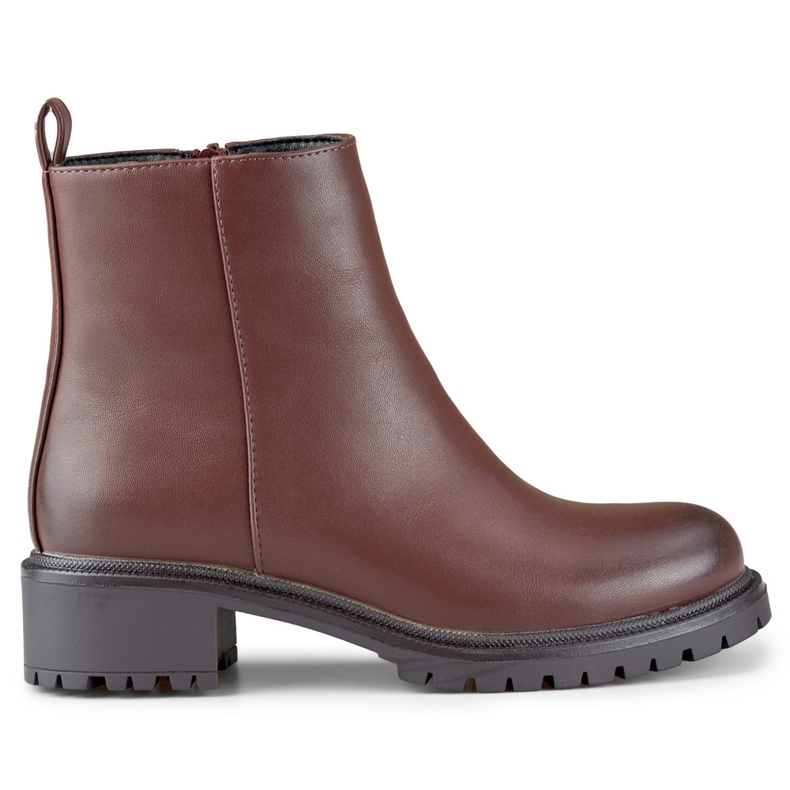 Bottines classiques marron pour femmes en éco-cuir brun Bottines classiques marron pour femmes en éco-cuir brun