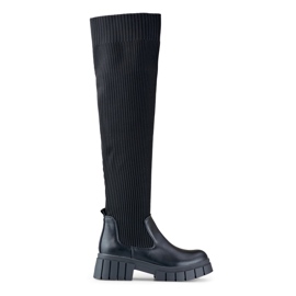 Cuissardes noires à tige élastique