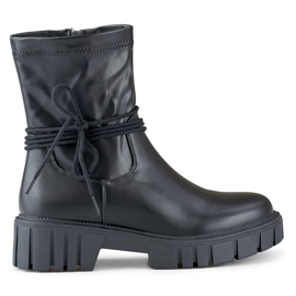 Bottines noires pour femmes avec tige en éco-cuir souple le noir