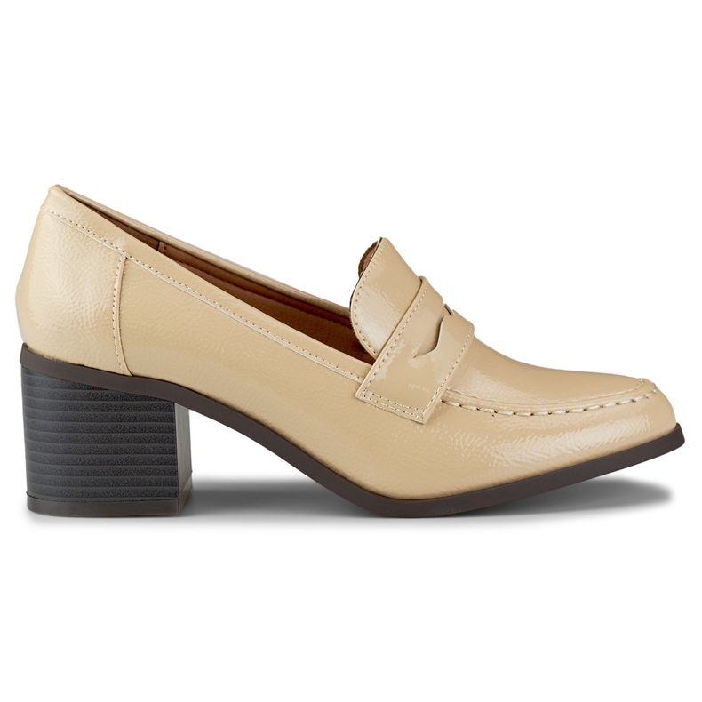 Chaussures beiges pour femmes à talon bas