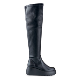 Bottes noires pour femmes en éco-cuir