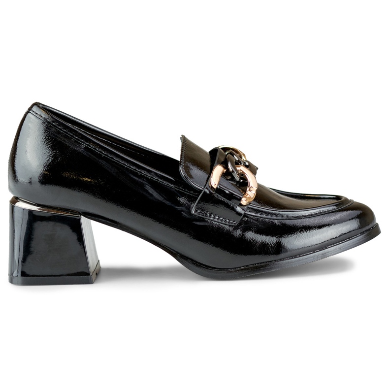 Chaussures basses vernies noires pour femme à talon le noir Chaussures basses vernies noires pour femme à talon le noir