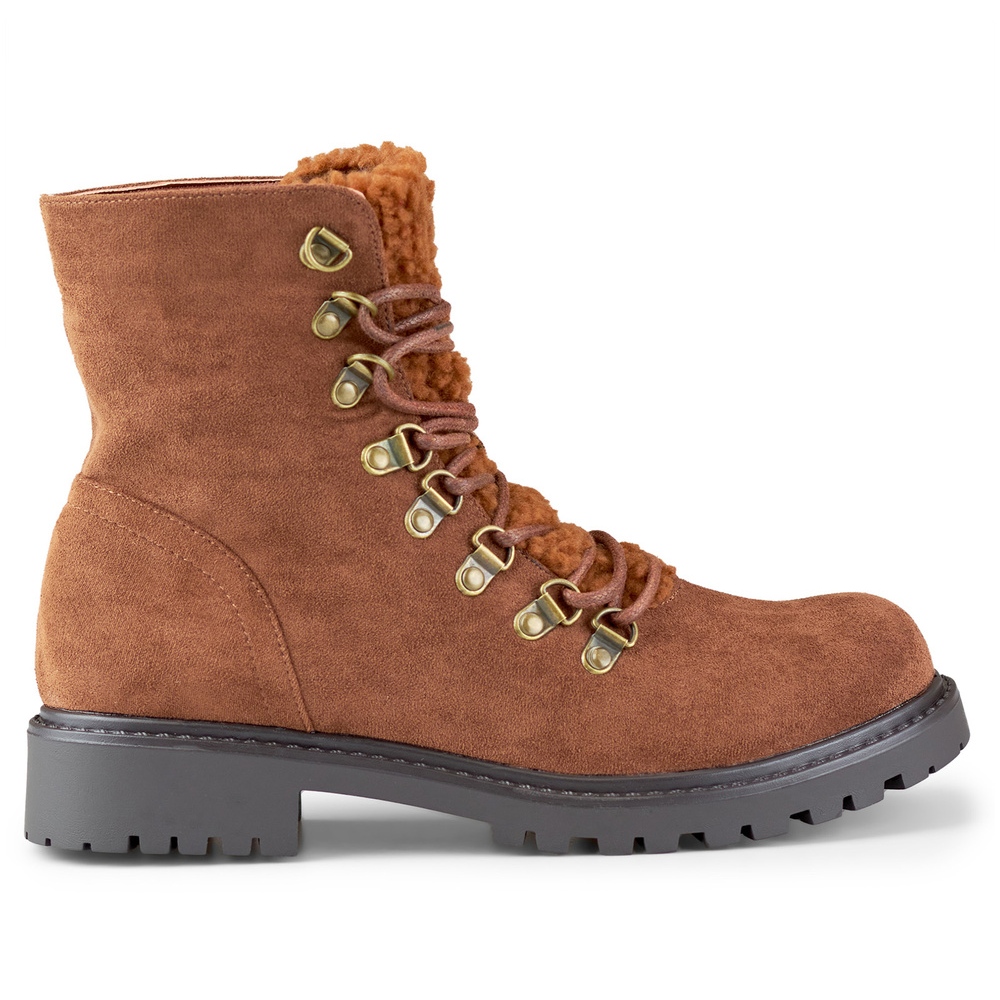 Bottines lacets femme marron chaud brun