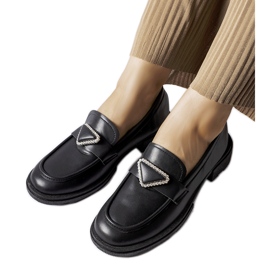 Mocassins noirs ornés de strass Marsilius le noir