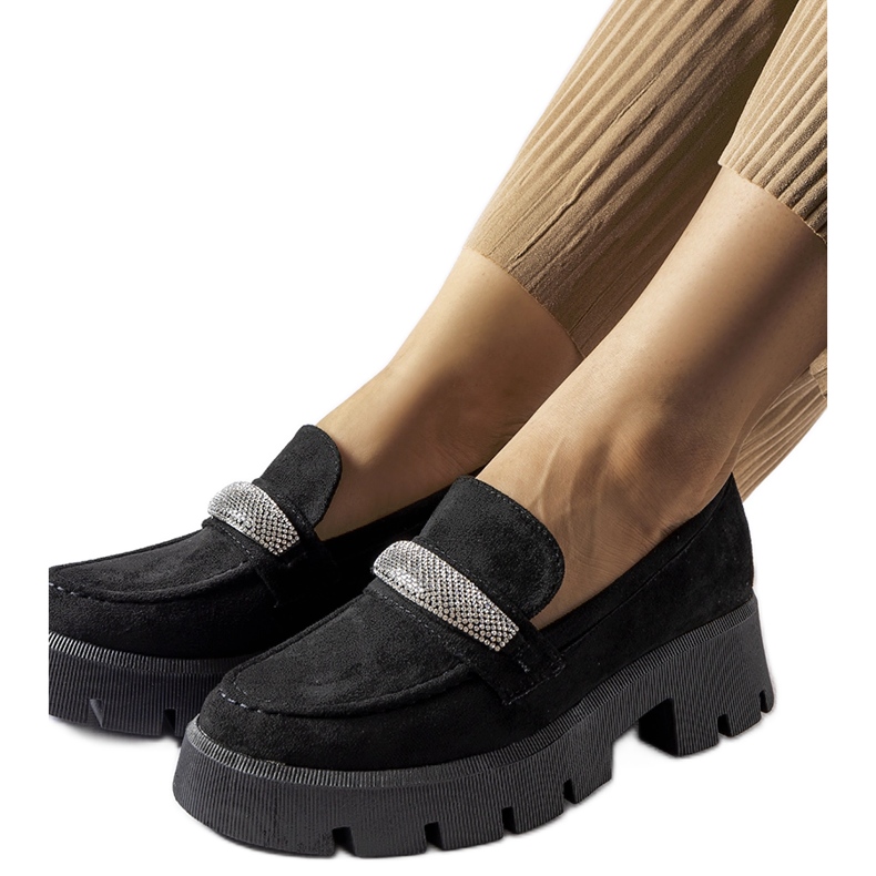 Mocassins noirs à semelle massive Macario le noir