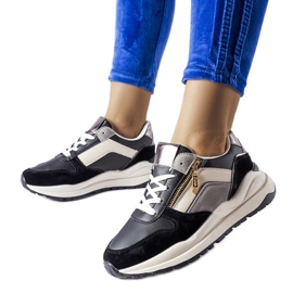 Baskets Cecchi blanches et noires le noir