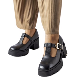 Inna Chaussures Karino en cuir noir