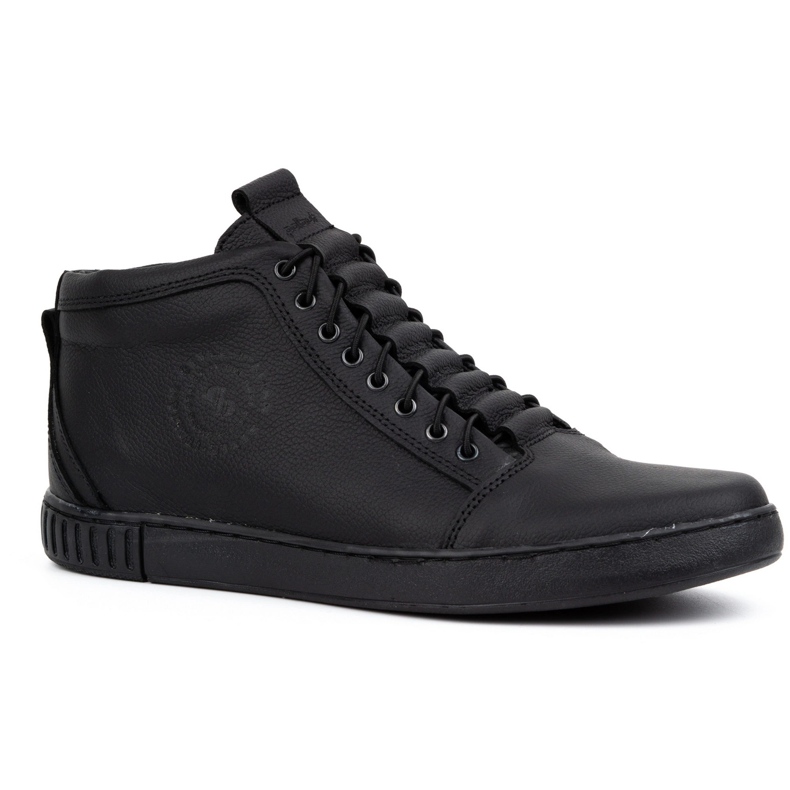 Polbut Bottines en cuir pour hommes 2122 noires le noir
