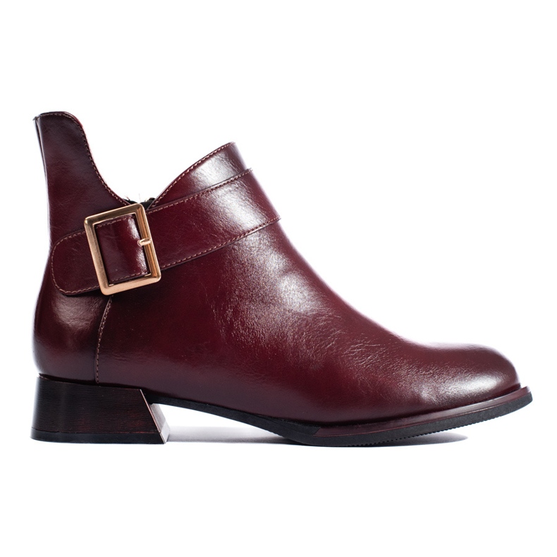 Bottines élégantes bordeaux avec boucle Vinceza rouge