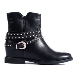 Bottines noires Shelovet avec coin caché le noir