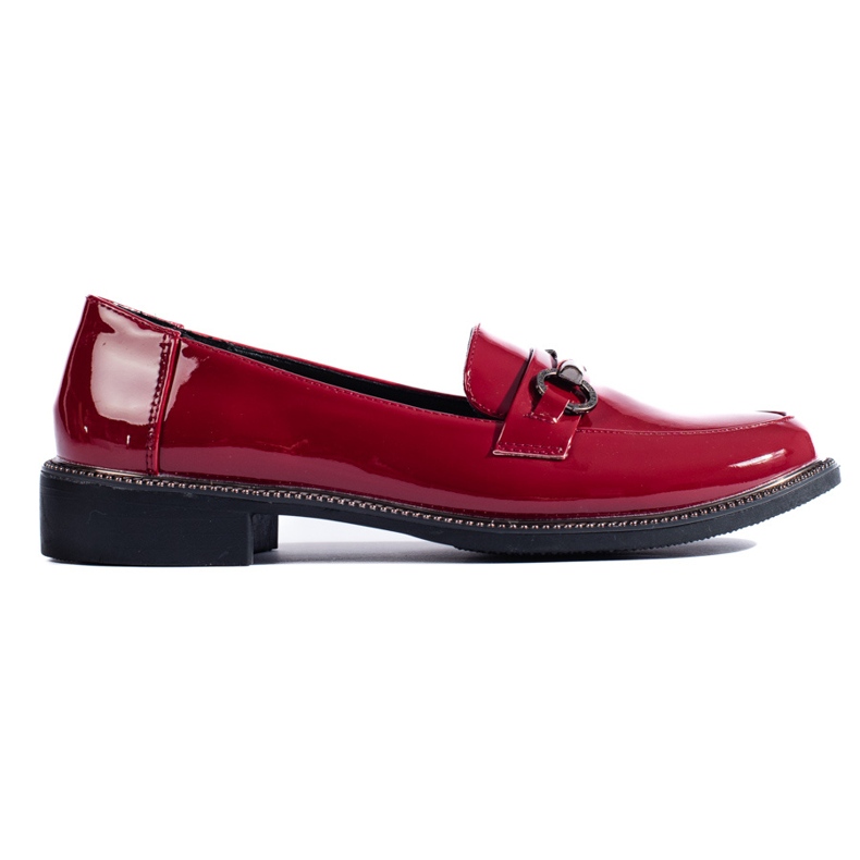 Mocassins femme Shelovet vernis bordeaux rouge