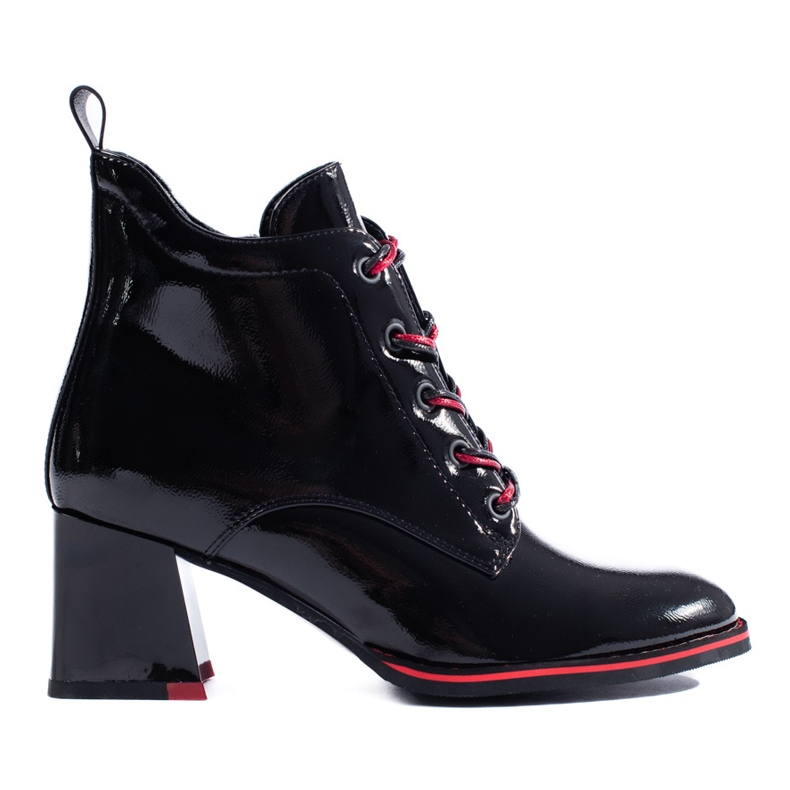 Bottines Shelovet noires vernies le noir