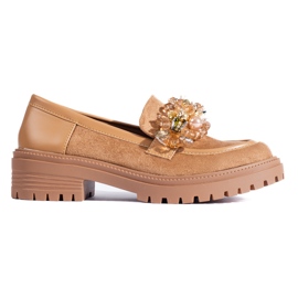 Mocassins en daim beige pour femmes de Shelovet
