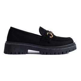Mocassins pour femmes en daim noir de Shelovet le noir