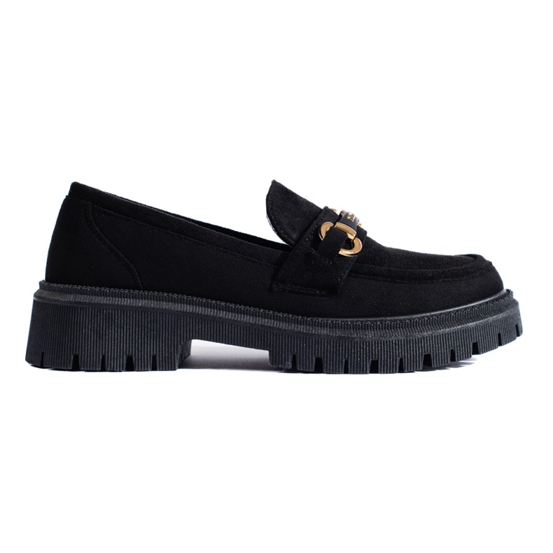 Mocassins pour femmes en daim noir de Shelovet le noir