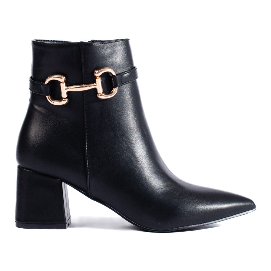 Bottine top noire boucle