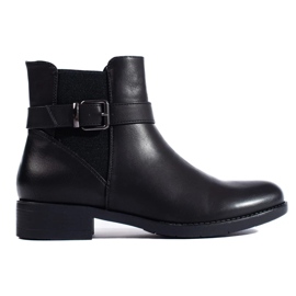 Bottines noires pour femmes avec insert en caoutchouc Shelovet
