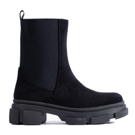 Bottines en daim noir Shelovet le noir