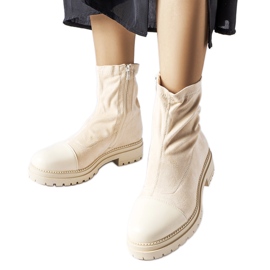 Bottines chaussettes en éco-daim beige de Cigliano