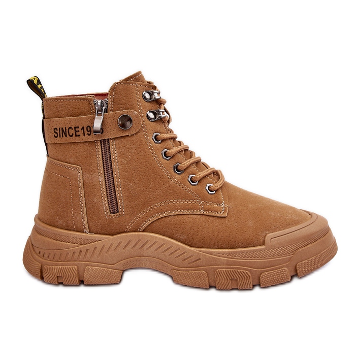 PS1 Boots Femme Daim Isolées Camel Jailina brun